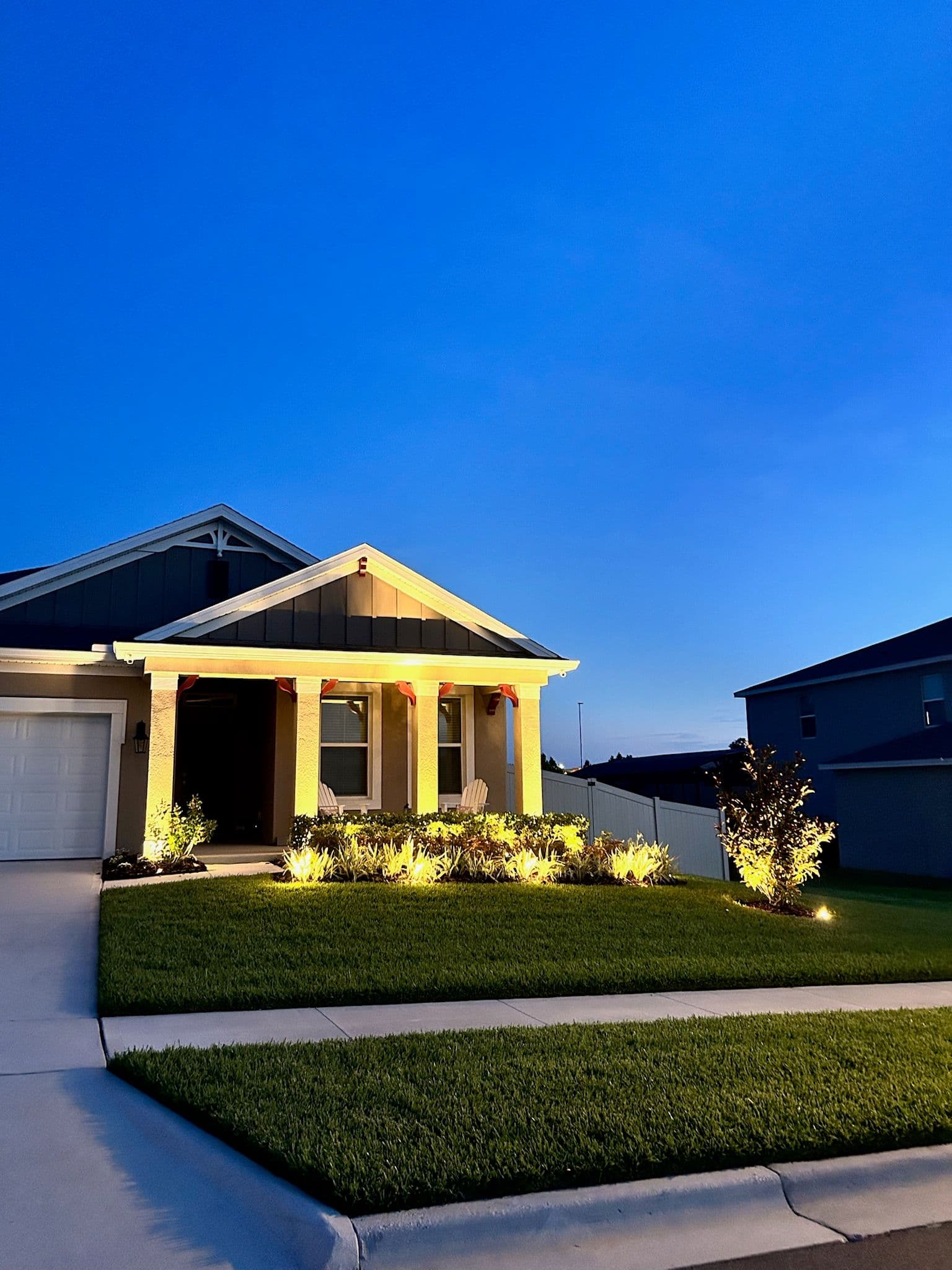 Elegant Outdoor Lighting Transforms Winter Garden Home